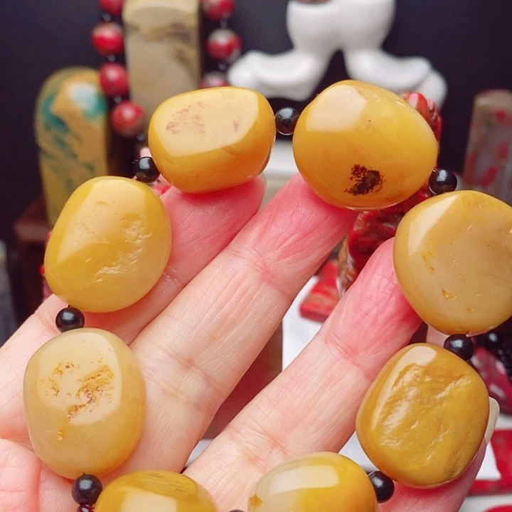 昌化鸡血石昌化田黄手串