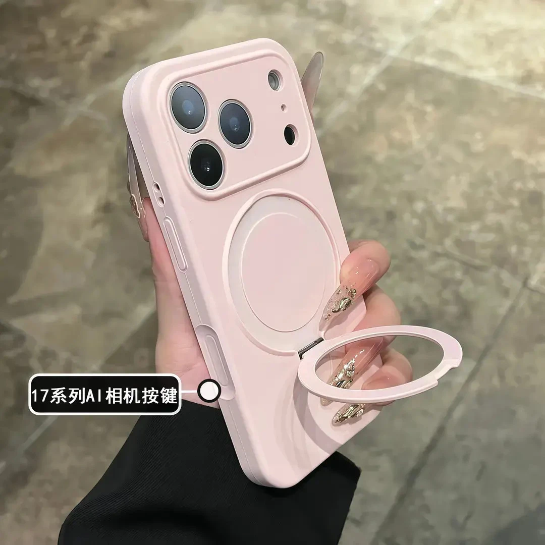 高级质感液态硅胶磁吸支架适用苹果17promax手机壳17pro肤感17硬