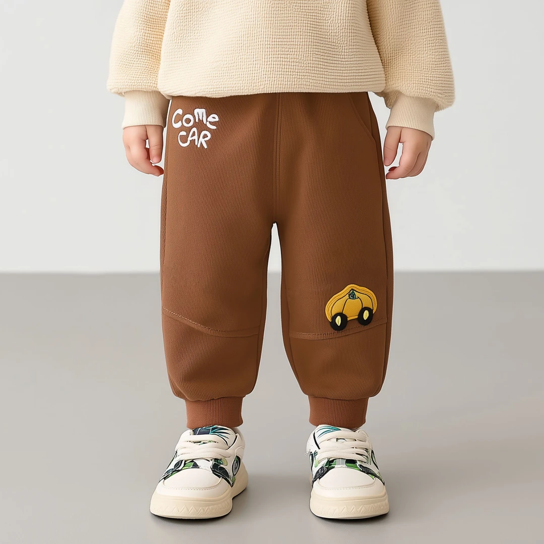 宝宝秋季华棉复合牛奶丝单裤男女宝时尚百搭洋气春秋休闲裤