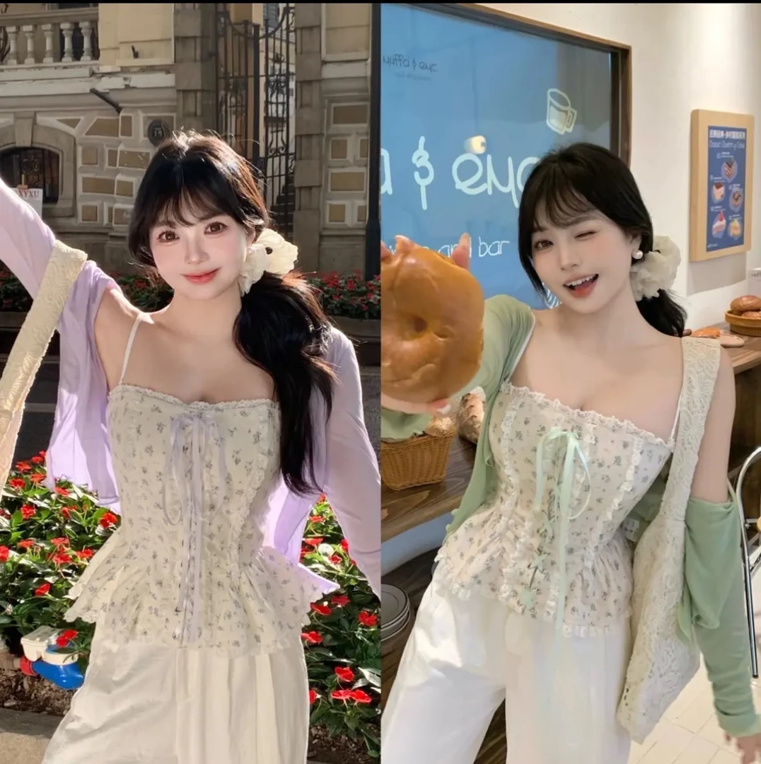 MengFairy 清清【初恋芭蕾】纯欲甜美设计感修身吊带上衣4550M