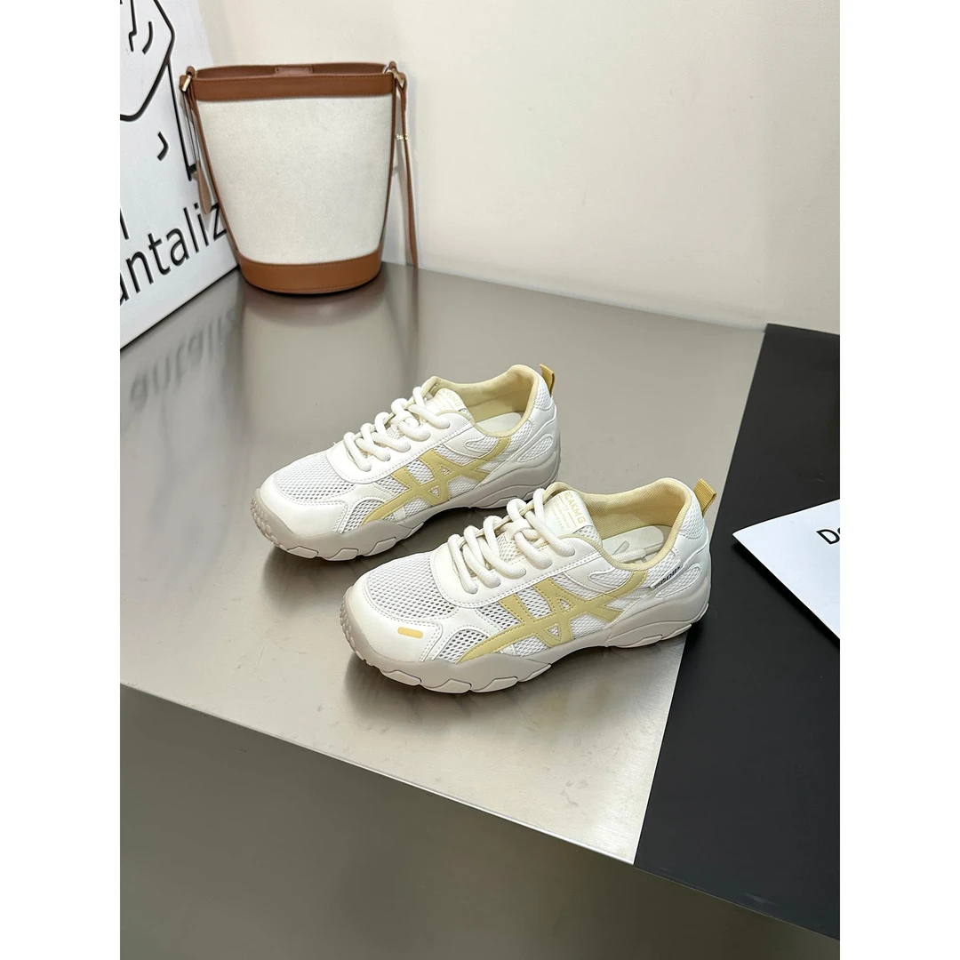 塔驰密司 镂空网面厚底德训鞋女夏新款透气薄款拼色运动休闲鞋