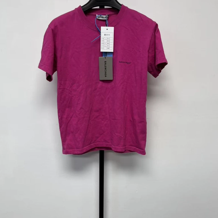 未使用 Balenciaga/巴黎世家 复古平织小Logo短袖T恤 M码 01713
