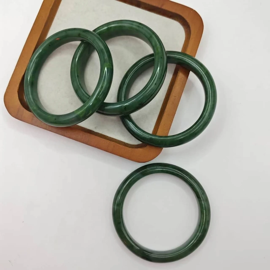 天然玉石 和田玉 碧玉手镯 H300（多样性发货拍一发一）