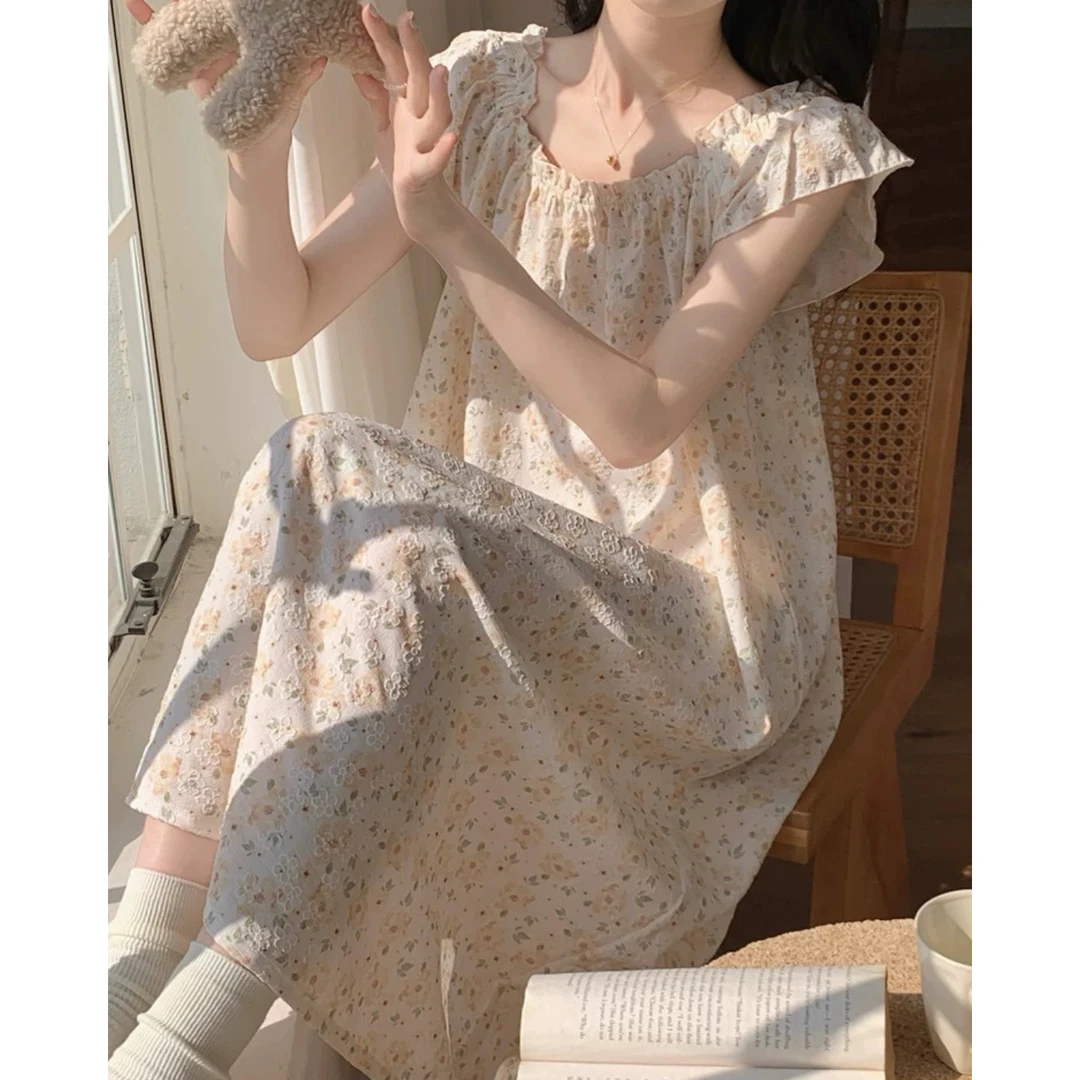 【5】睡衣甜美公主风夏季女家居服薄款ins韩版网红2025带胸垫睡裙