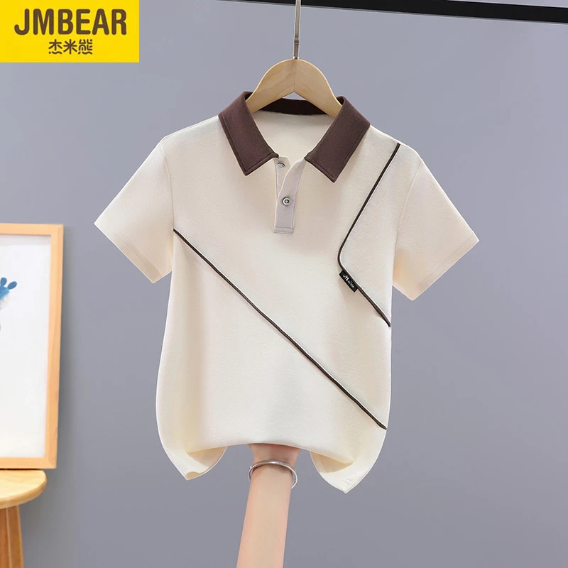 JMBEAR/杰米熊男童polo衫2025年夏季新款舒适T恤休闲帅气潮流短袖