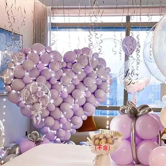 求婚气球室内紫色告表白浪漫装饰高级酒店场景布置简约家里仪式感
