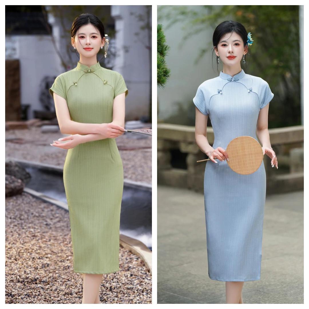 绿如蓝/S-3XL夏季新款古法旗袍小个子日常复古中国风正宗苏州旗袍