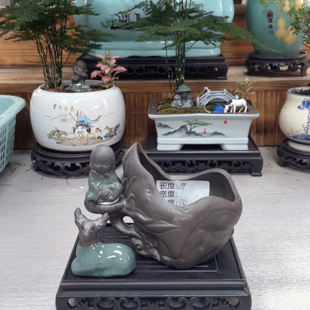 陶瓷花盆紫砂花盆盆景花盆