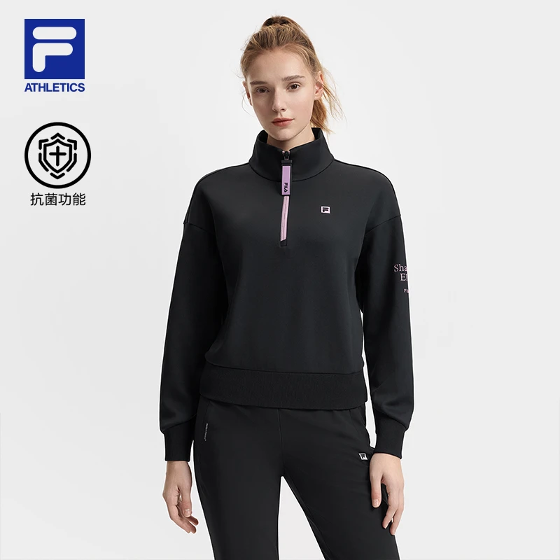 斐乐官方女子卫衣2025春新款健身运动宽松针织长袖上衣