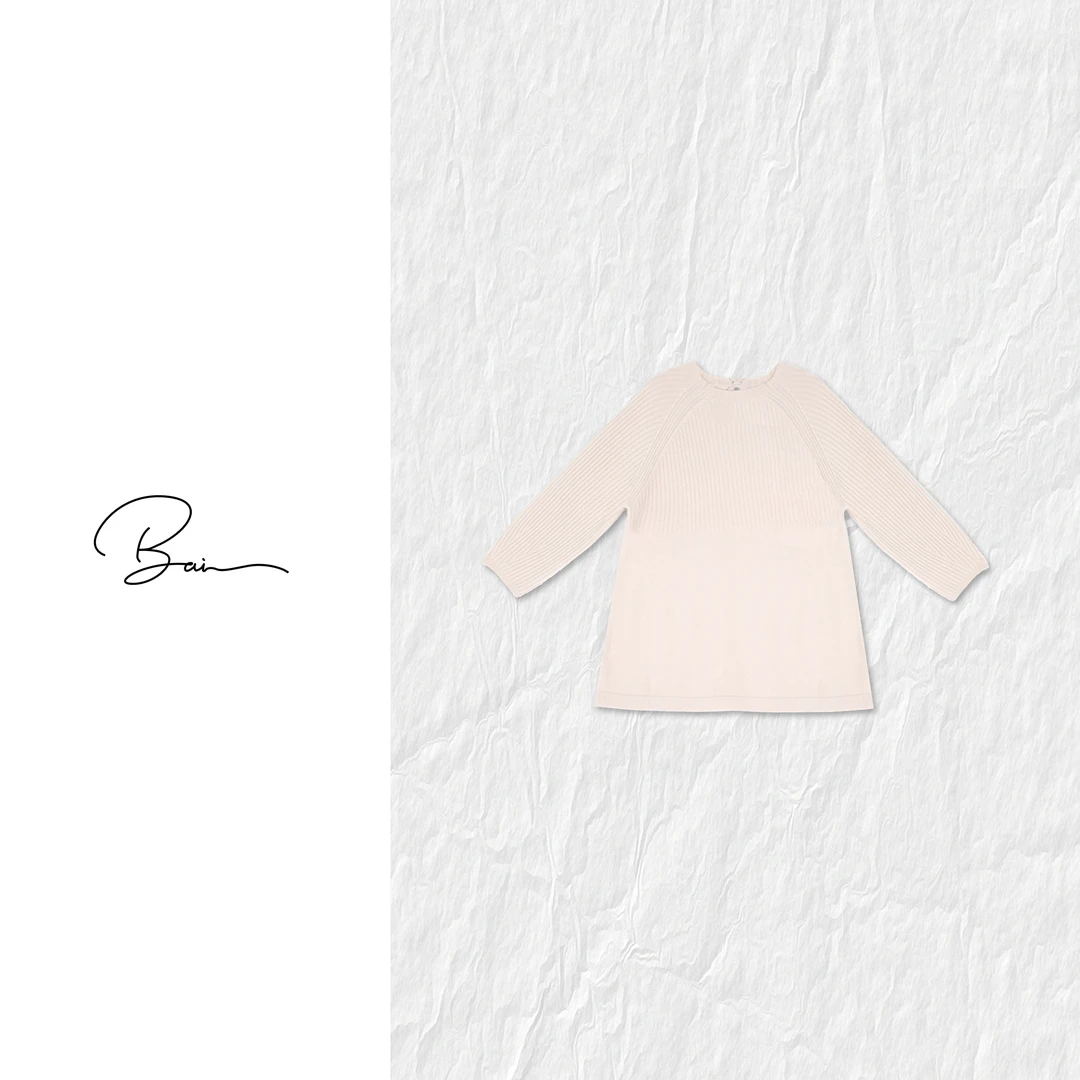 TXB 100羊毛定制裙摆边坑条后绑带舒适中长款针织衫XB-7809