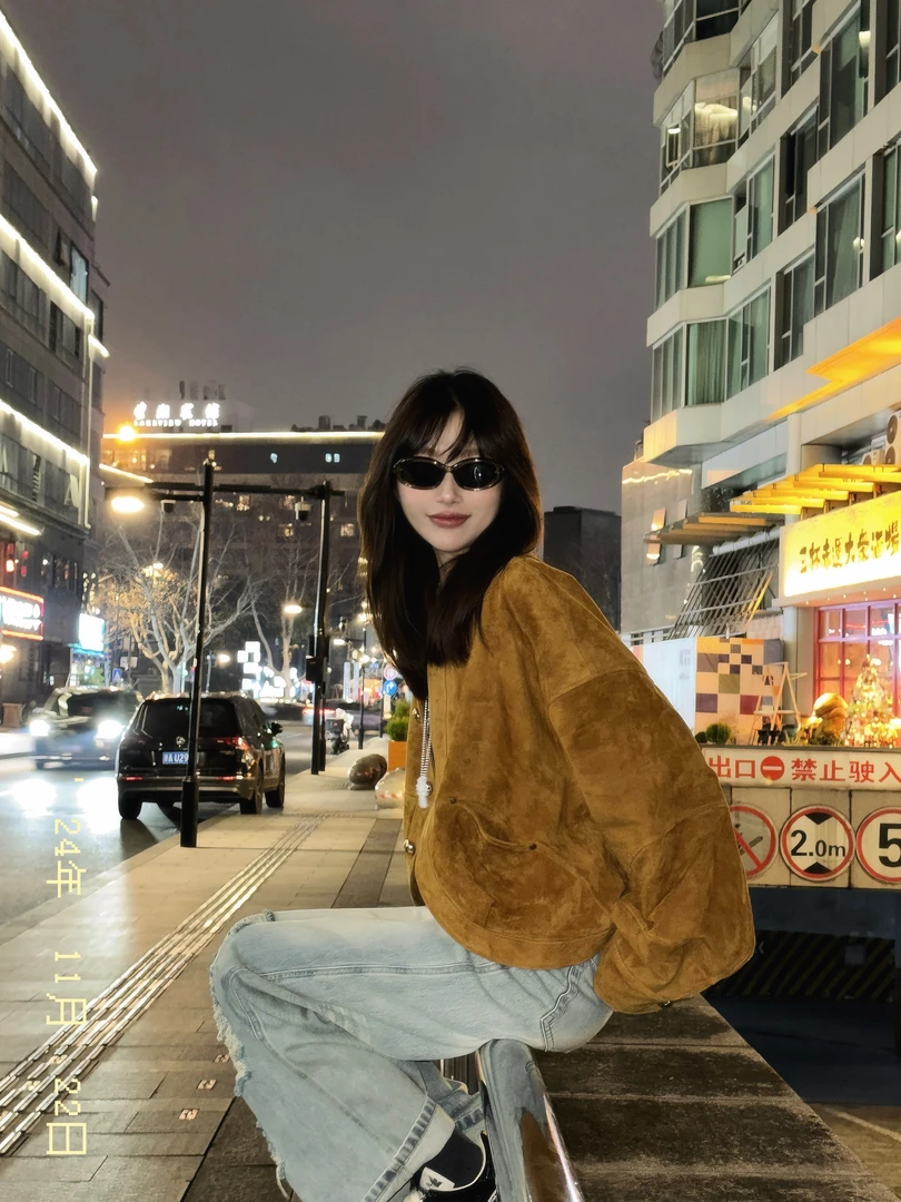 喜好MAX 进口绵羊皮绒面单皮皮草女装外套 XH501