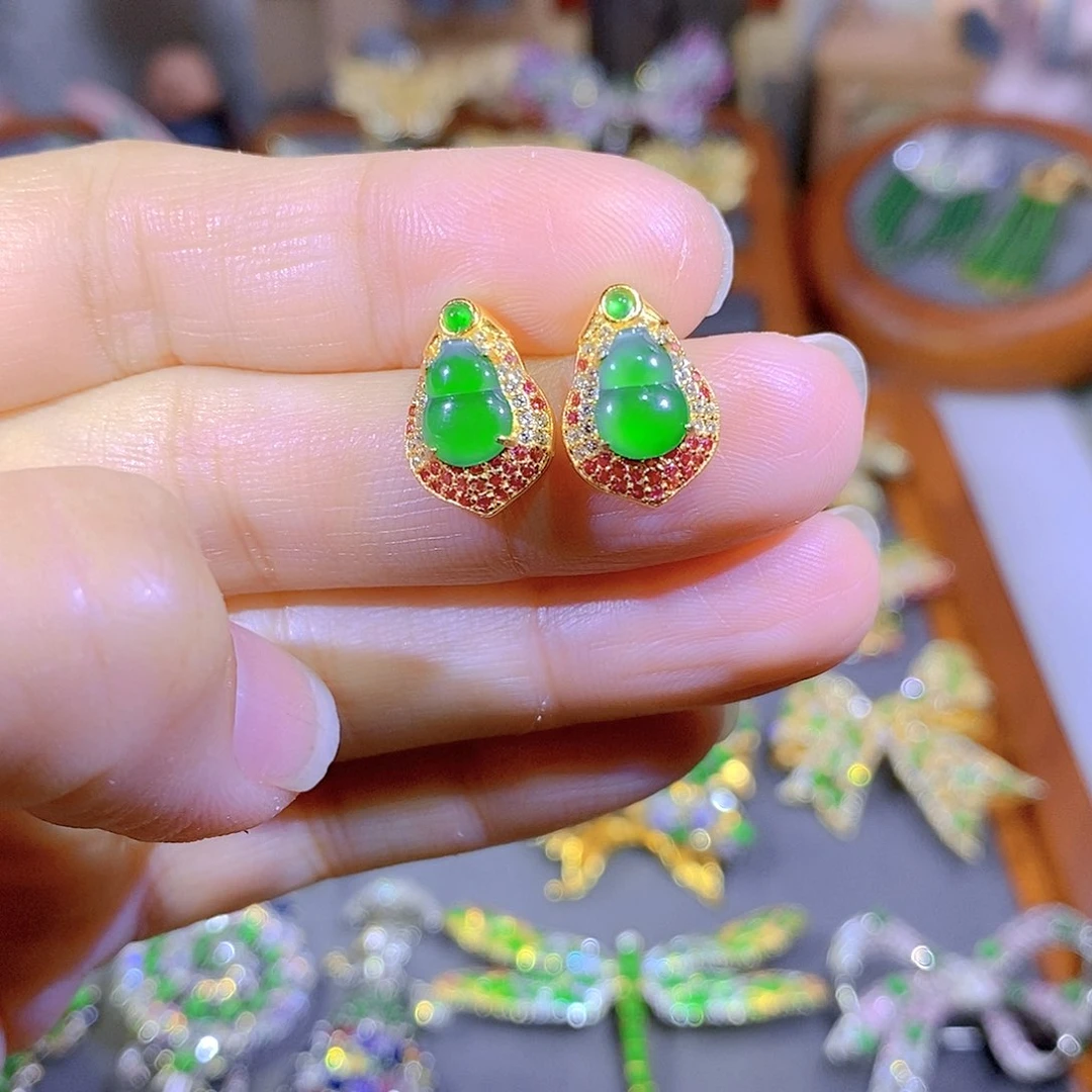 颈饰银S925镶嵌翡翠