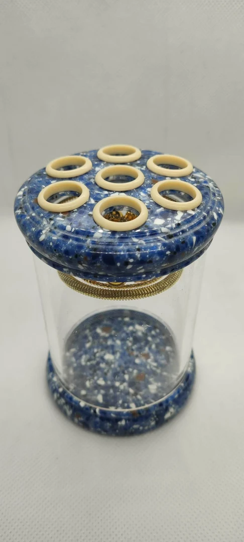 1-螽庆出品 密胺青花蝈蝈叫罐 七孔设计 直径6厘米 高度10厘米