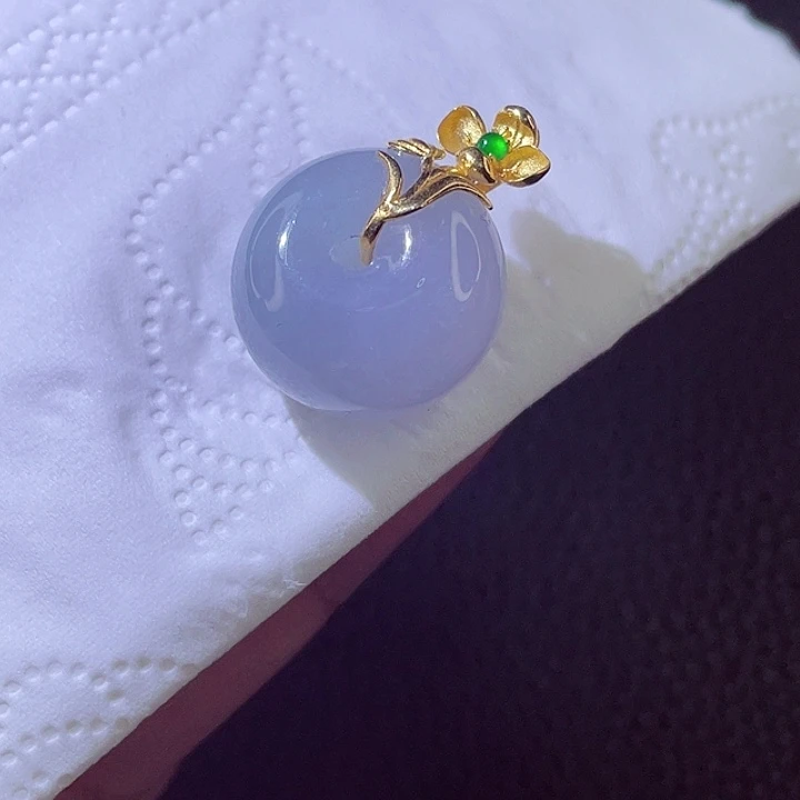 颈饰18K金镶嵌翡翠翡翠
