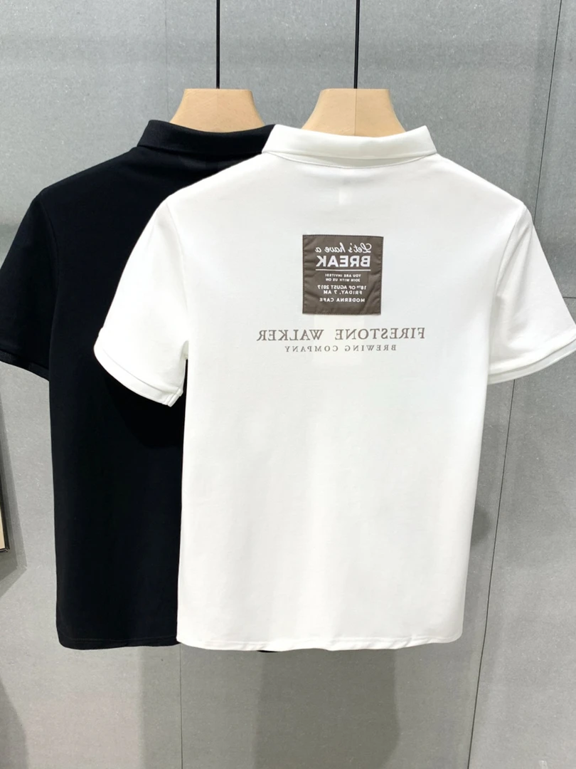 男士韩版夏季新款潮流修身休闲时尚翻领短袖t恤POLO衫印花半袖帅