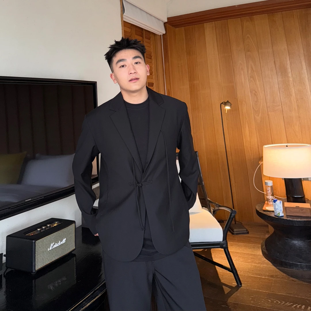 SANBAI 叁佰黑色新中式翻领西服