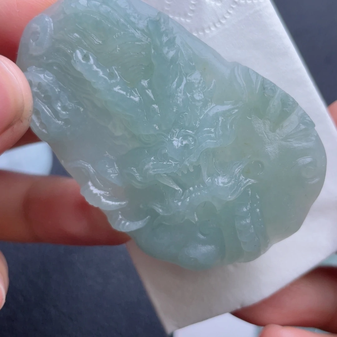 交***记定制翡翠未镶嵌翡翠吊坠