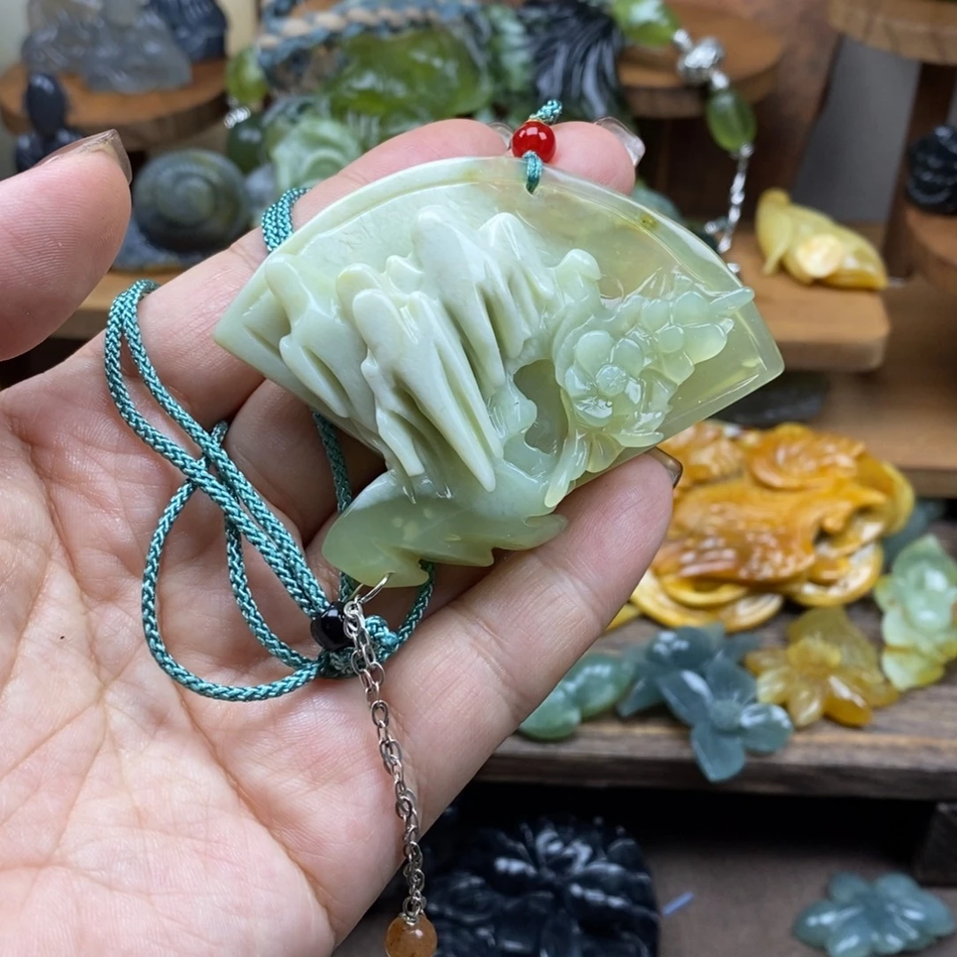 蛇纹石玉未镶嵌吊坠(不含链)