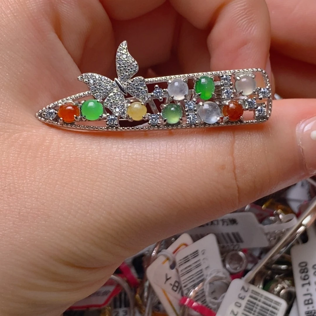 银S925镶嵌戒指翡翠百内无证书