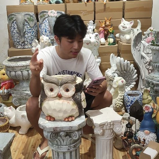 合成树脂猫头鹰花盆