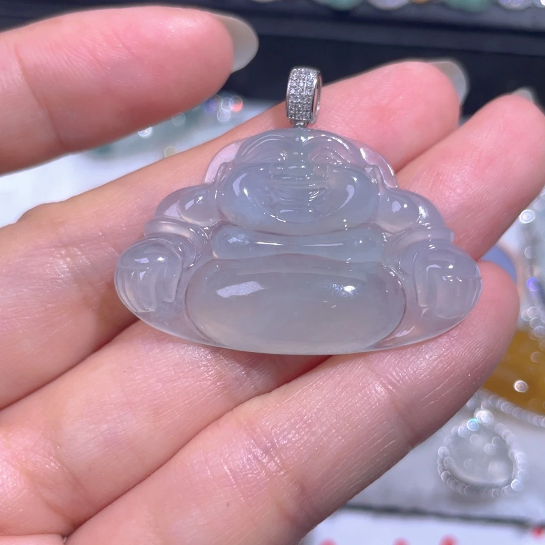 颈饰18K金镶嵌翡翠翡翠