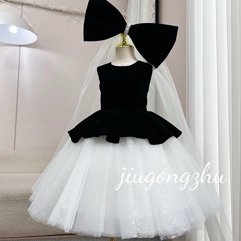 【露思】儿童女童洋气生日走秀花童蓬蓬纱气质夏季宴会简约赫本风