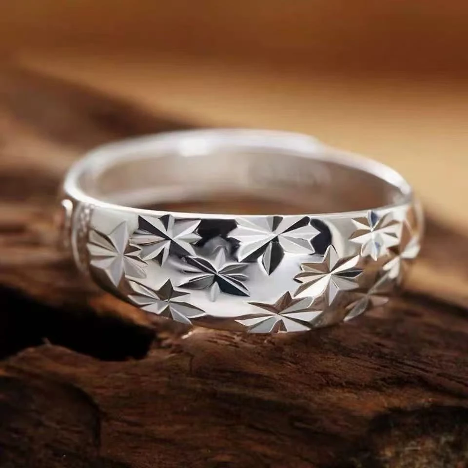 800银戒指 Y0034活口戒指满天星