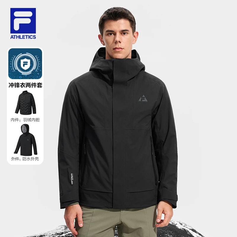 Fila/斐乐男士【羽绒服两件套】冬季新户外保暖连帽外套A11M547908F