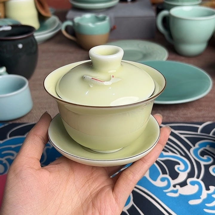 龙泉云间青瓷小米茶器