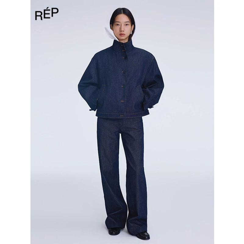 REP-TOMMY ZHONG设计师品牌原色牛仔时髦短廓形夹克 25FW女装新品