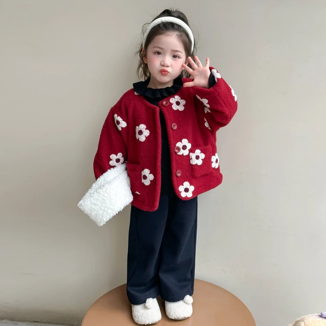 女小童加绒套装秋冬季2025新款儿童冬装洋气加厚时髦宝宝韩系套装