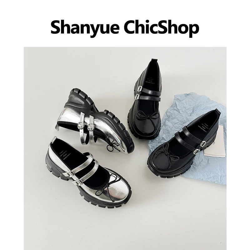 【SHANYUE】 -跟高7cm 运动厚底增高玛丽珍百搭博主甜酷时尚休闲鞋