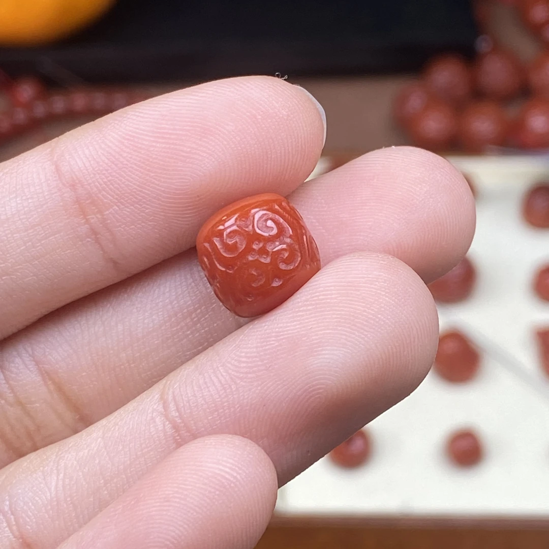 南红玛瑙桶珠顶珠回纹老型珠卡10mm腰珠直播间选购多样性发一
