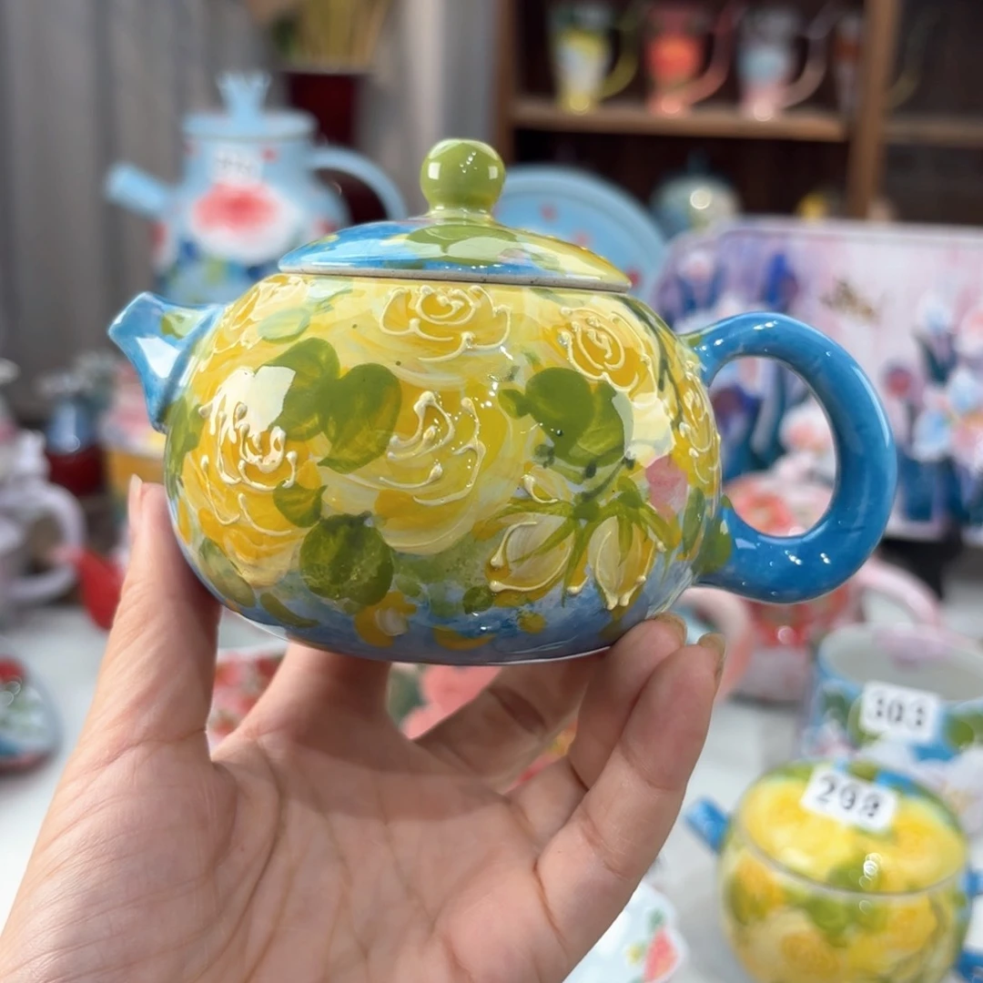 景德镇手绘高温釉下彩陶瓷茶具