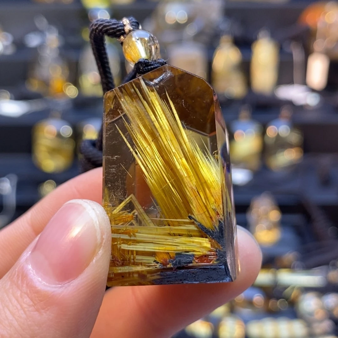 水晶颈饰未镶嵌天然水晶钛晶随形吊坠