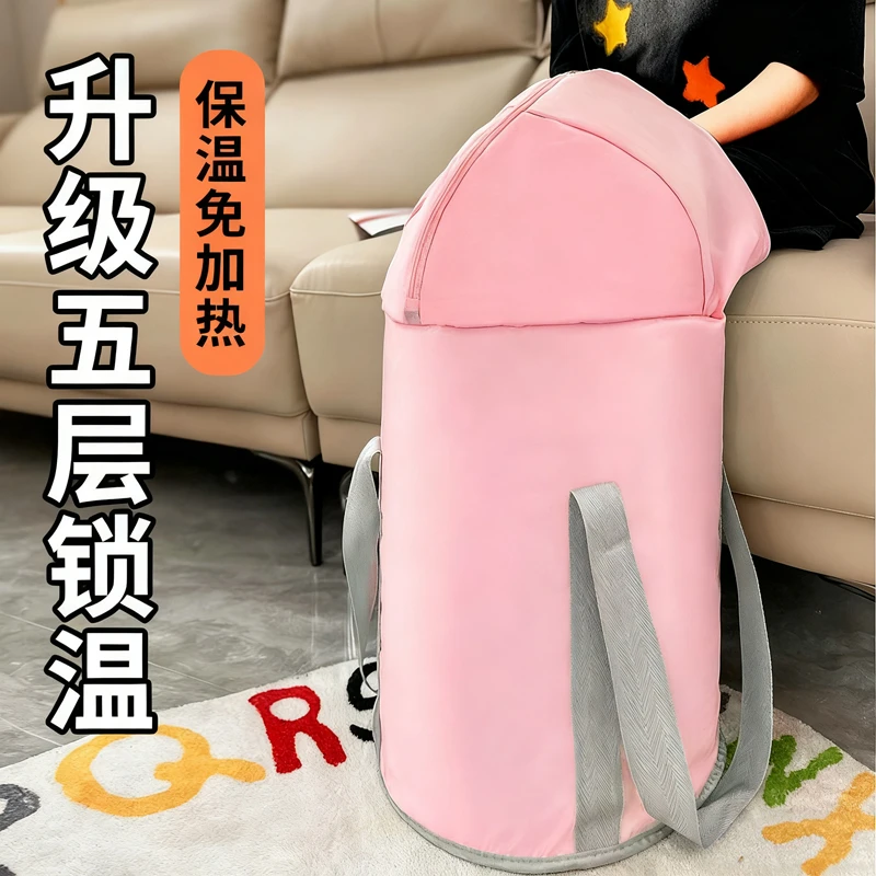 【加厚款】过膝泡脚桶加热恒温加长过小腿简易不插电超深洗足折叠桶