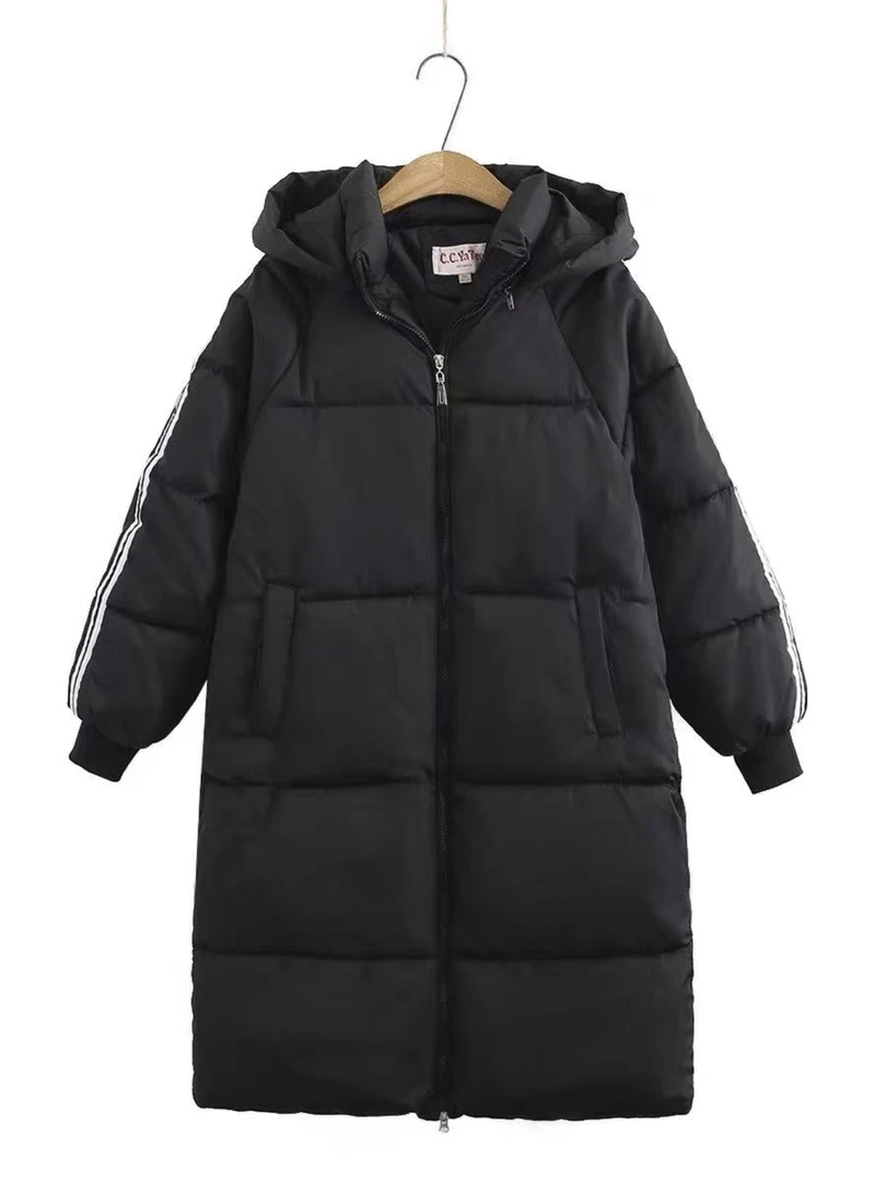 长款棉服棉衣外套女过膝棉服女装连帽秋冬中长款