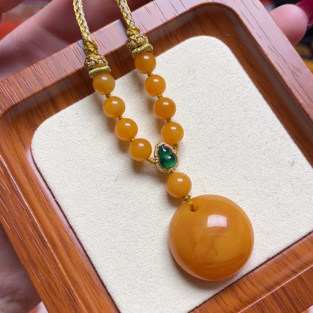 蜜蜡未镶嵌颈饰项链