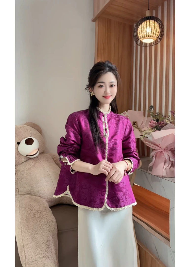 《璐璐推荐》桑蚕丝亚麻减龄少女款显白时尚百搭上衣DY2070