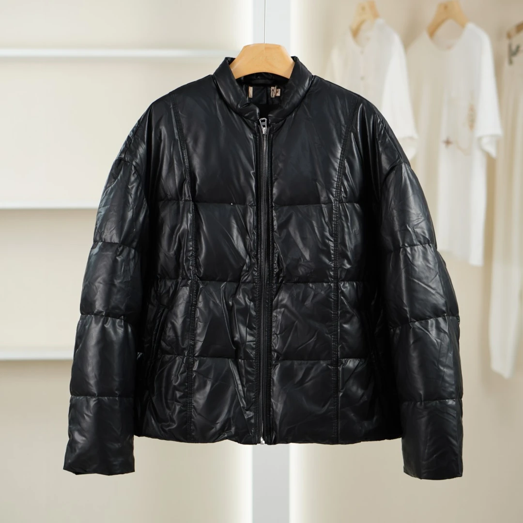 麦迪尚品【芭】5120526 秋冬时尚亮面拉链羽绒服外套宽松保暖