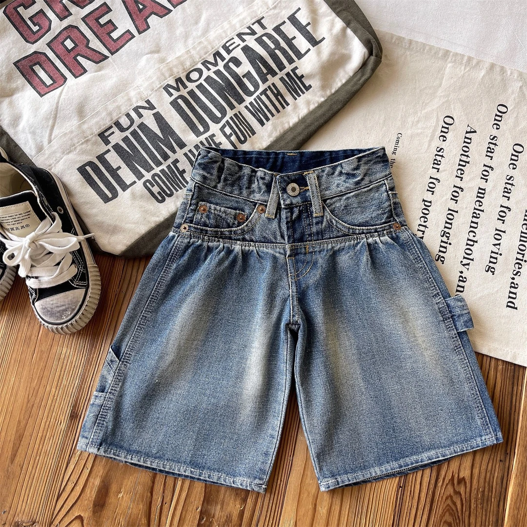 【定制清仓】日系童装中古DD儿童牛仔裤百搭中裤9 分裤