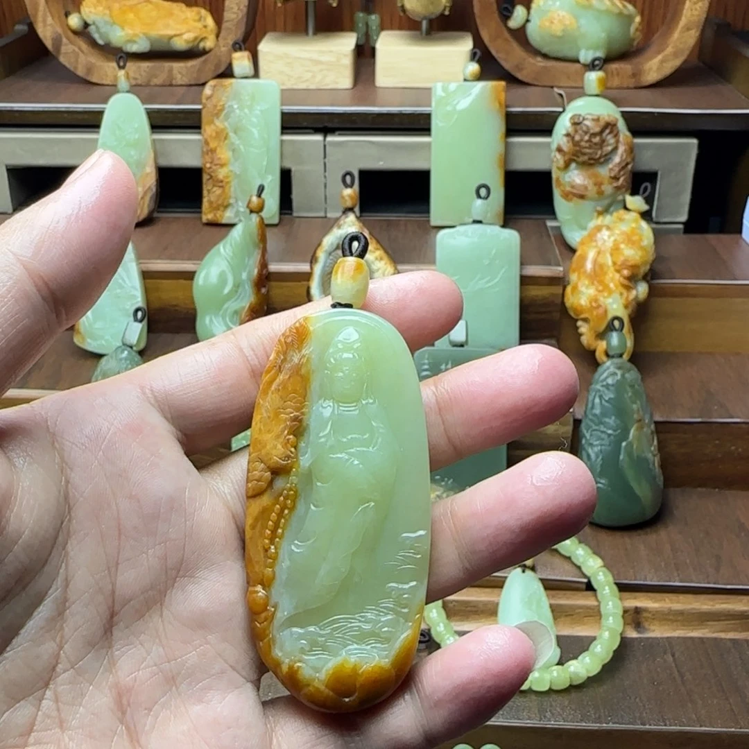 威***司岫岩河磨玉（透闪石质玉）未镶嵌项链