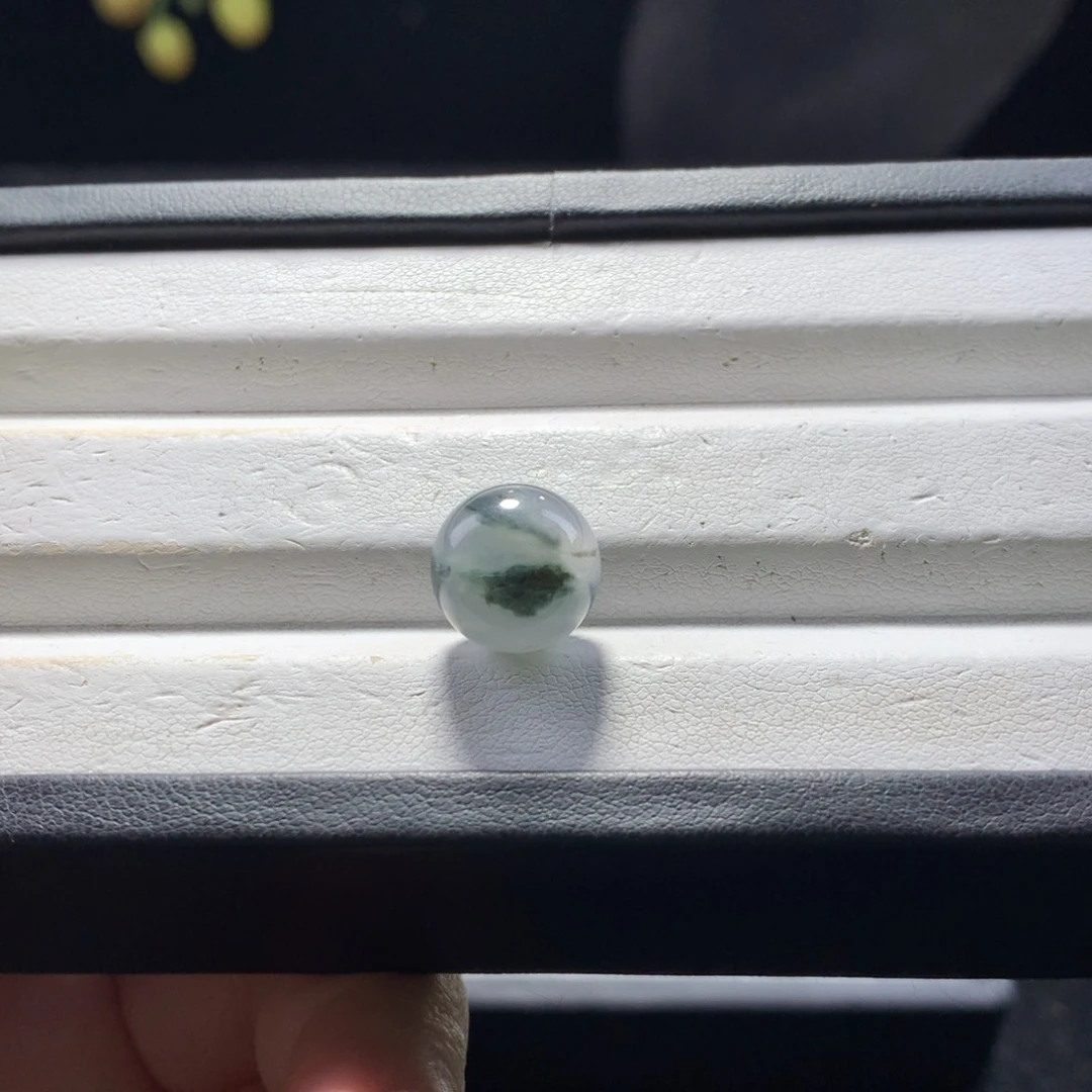 翡翠未镶嵌手串卡12墨翠飘花