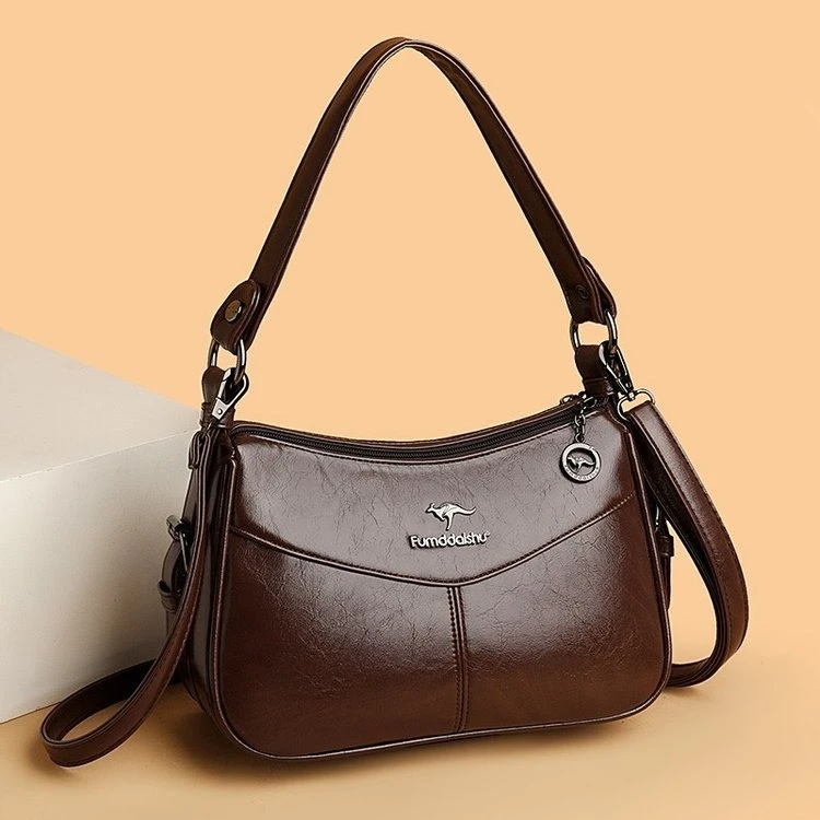 斜跨时尚单肩女士包包百搭斜挎包真皮质感单肩斜跨包休闲89902