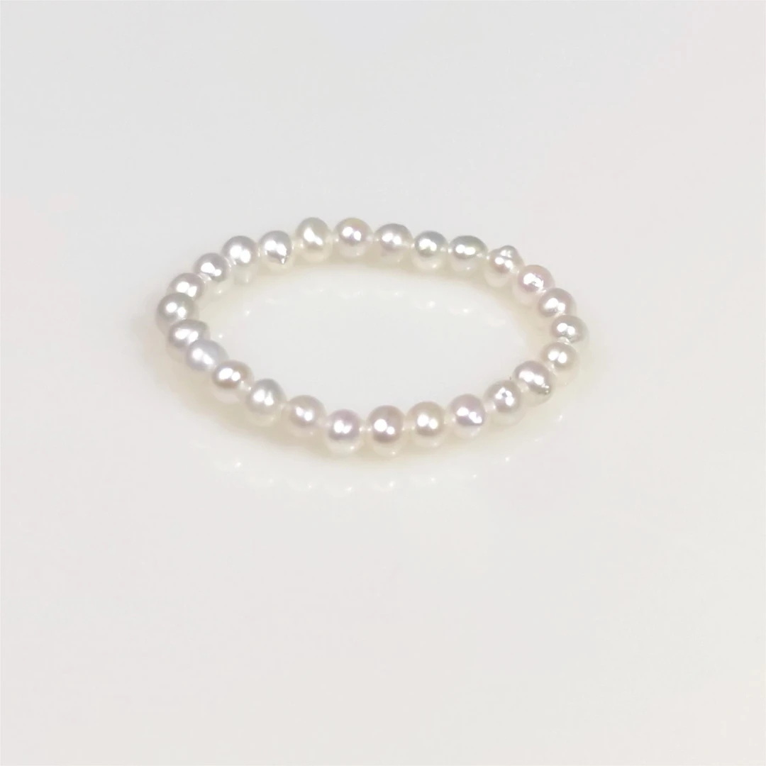 2.5-3.5mm天然淡水珍珠百搭素圈珍珠戒圈0757