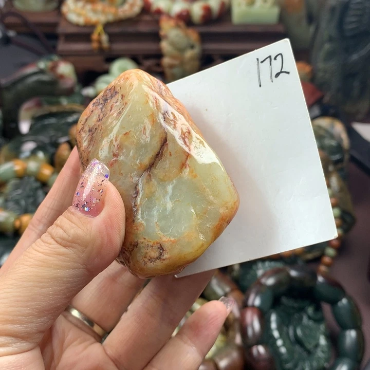 岫岩河磨玉（透闪石质玉）手把未镶嵌