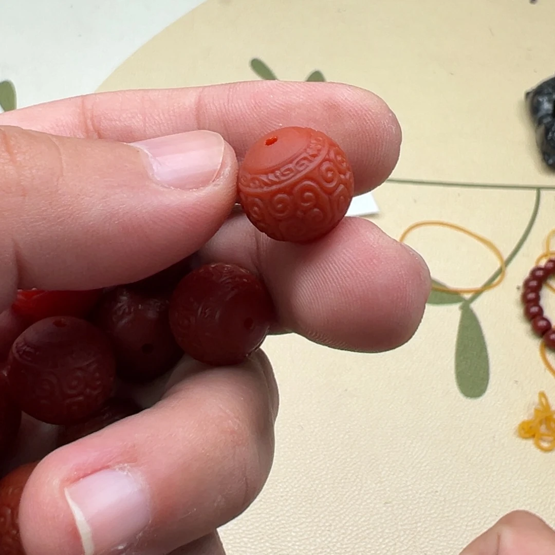 吊坠白玉菩提红色3826