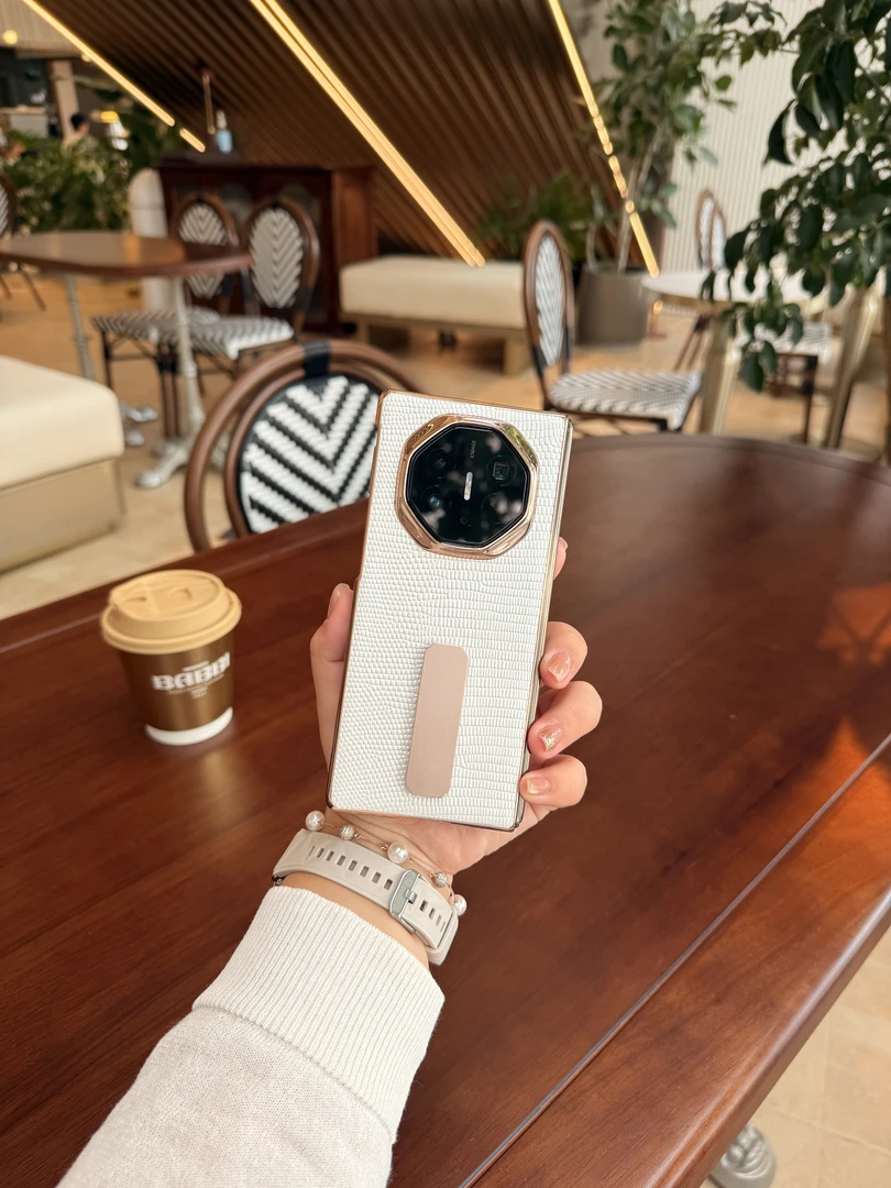 适用于华为Mate XT/XTs三折叠纯皮电镀支架折叠手机壳 支架单后壳