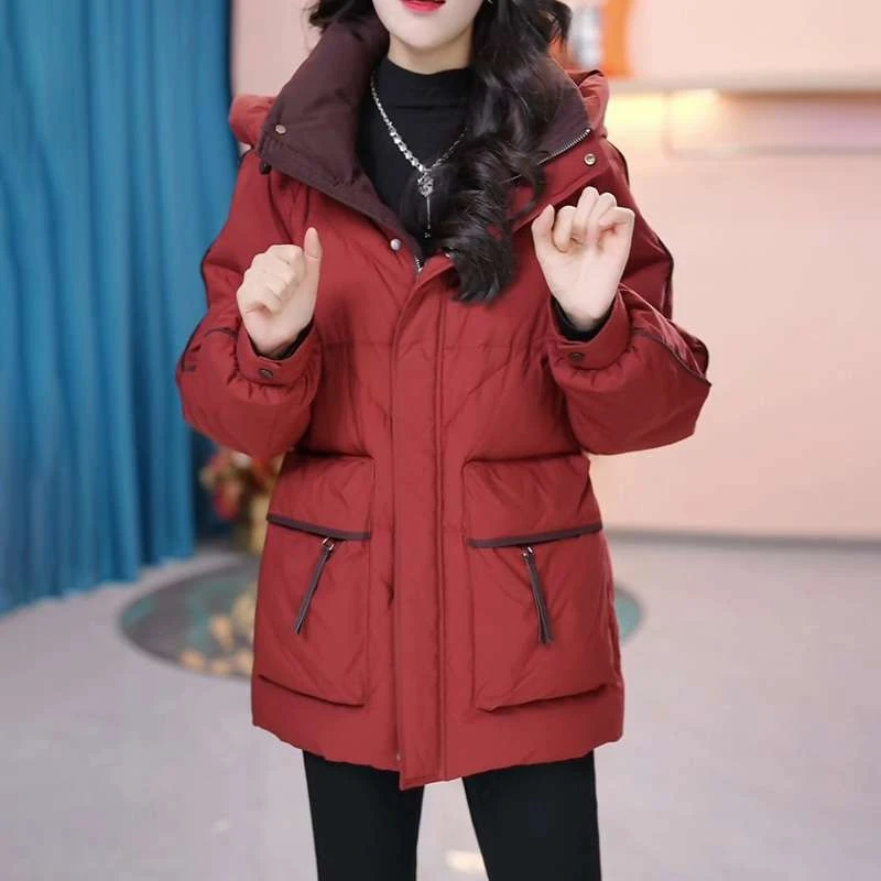 羽绒棉服女款2025冬季新款今年流行爆款时尚妈妈中长款面包服外套