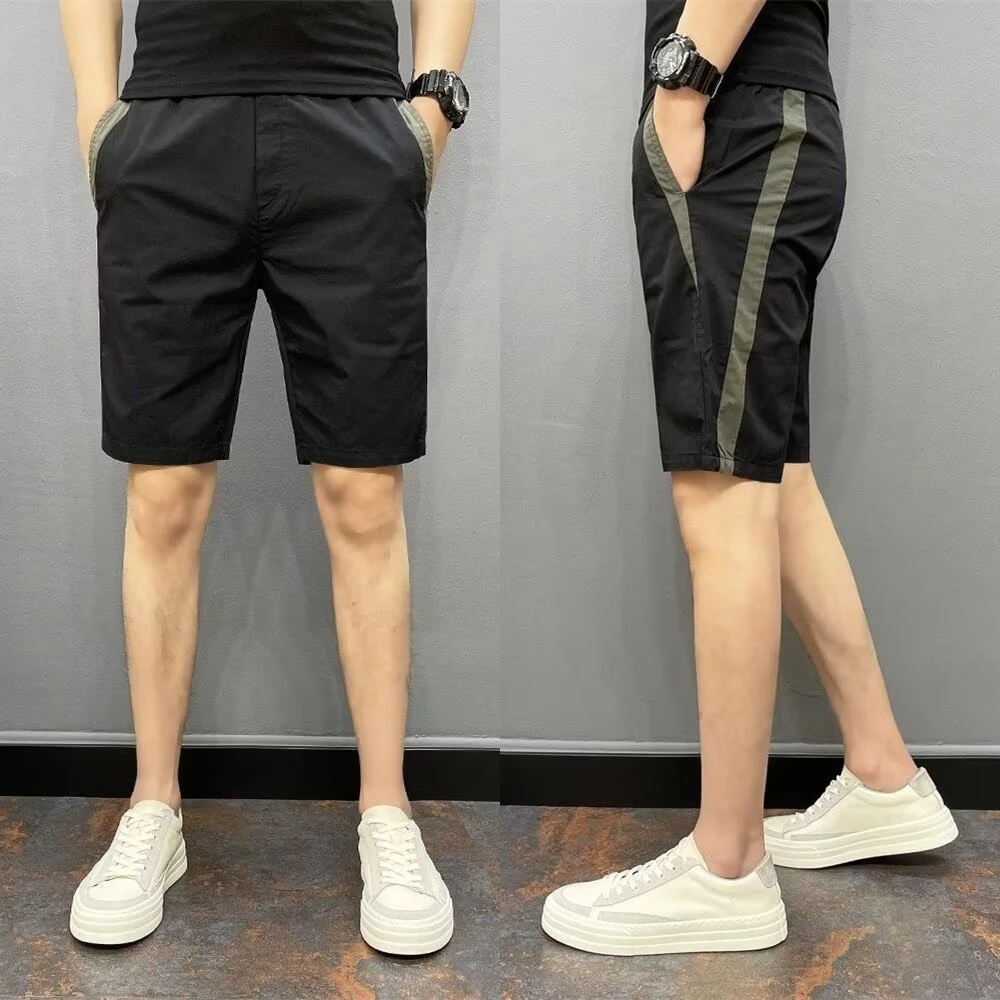 新款夏季男外穿薄款短裤修身沙滩裤潮流四分裤运动五分裤DS